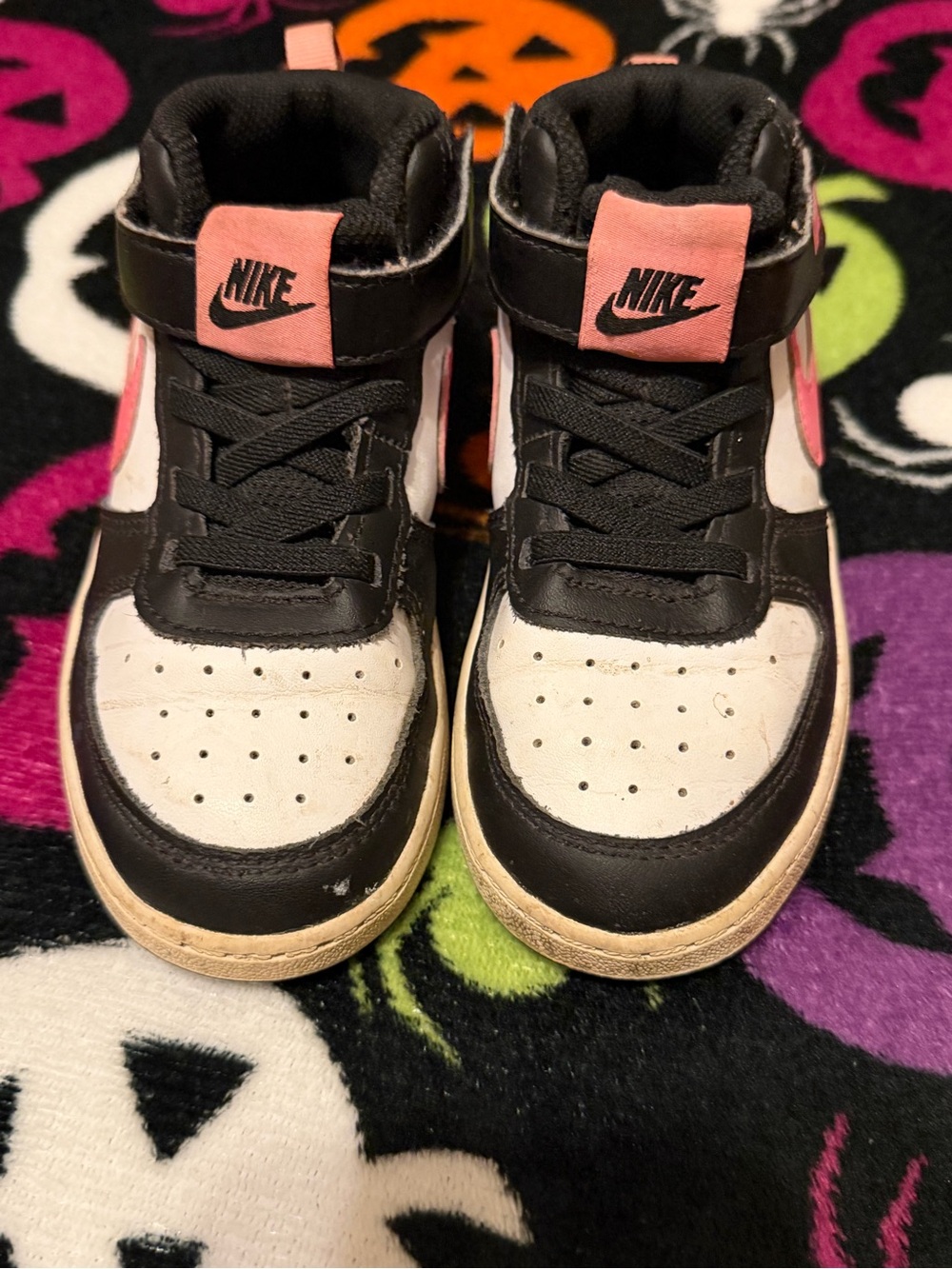 Nike Kids Black, White & Pink High-Top Sneakers